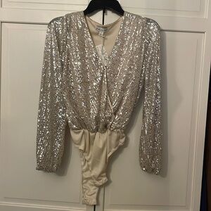 She & Sky sequin bodysuit